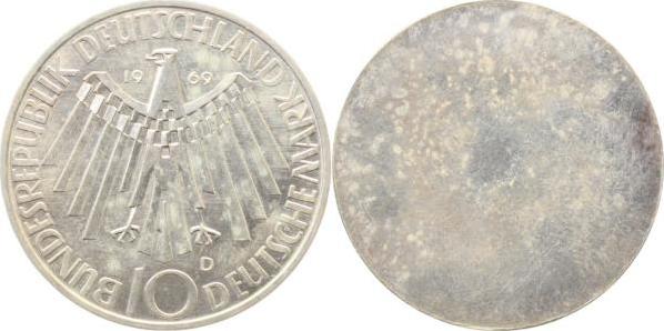 PROB401a- 10 DM  19-69 Mzz. D Adlerseite inkl. Randinschrift !! J 401a  