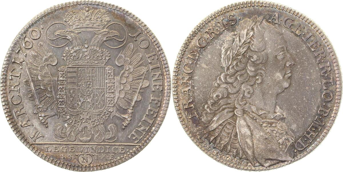 Th-Nbg-1760-1.5-GG Konv.  Nürnberg 1760, Franz, -Toskana-Lothr. herrliche Patina Dav. 2486  