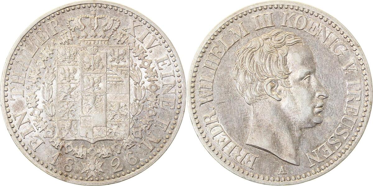 Th-Pre-1826-1.8-GG Thaler Preussen 1826 vz + min. Krätzerchen dav-  