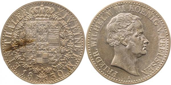 Th-Pre-1830-1.8-GG Thaler Preussen 1830 vz/prfr kl. Krätzerchen dav-  