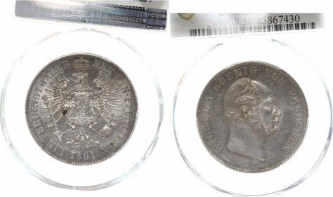 Th-Preus-61A-1.5-GG   1861A Preussen Wilhelm vz/stgl !!! Thun 266  