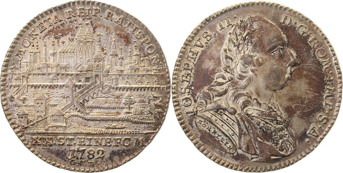 Th-Reg-1782-1.2-GG   1782 Regensburg, Joseph II, f.stgl, schöne Patina ---  