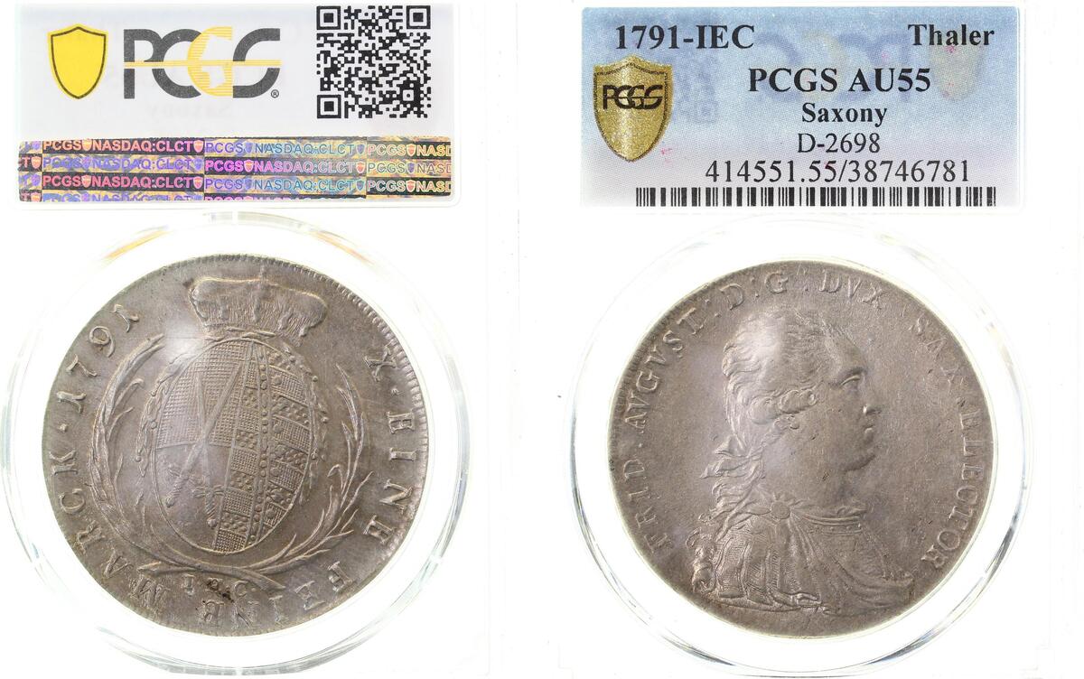 Th-Sa-91-IEC-1.5-GG Sachs.  1791 IEC Fr.August vz+, PCGS AU55 38746783 ---  