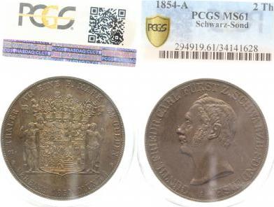 Th-Sch-S-1854-1.1-GG 1 D.Thaler 1854 Schwarzb-Son Günt. FR.C. prfr/stgl min. Spuren ---  