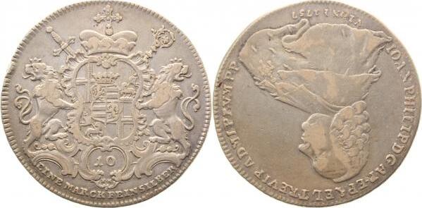 Th-Tr-1757-3.2-GG   Trier 1757, selten, SS kl. Rf. Dav2827  