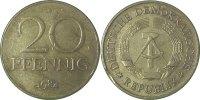     F1511b84A3.0 20Pfennig  DDR 1984A ss kl.Zaindend J1511b 10,00 EUR Differenzbesteuert nach §25a UstG zzgl. Versand