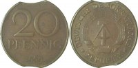 d  F1511a69-2.8b 20Pfennig  DDR 1969 ss+ 2xZainende J1511a