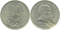 d WELTM-UR-2 20 Centesim.1965 Schrötl.Fehler KM44