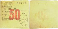 d LITZ-P-Talon-50 50 Pfennig Litzmannstadt Talon Mitag Essen RRR Serie 1/J
