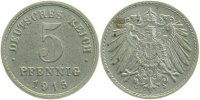 d 5 Pf 29715A~1.1b 5 Pfennig 1915A prfr/stg RS: min. korr. !!! J 297