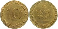 d F38350G2.0a 10 Pfennig 50G auf 5 Pfennig Rohling gepr. J 383