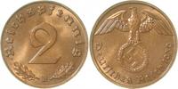 d 2 Pf 36239B~0.9b 2 Pfennig 1939B stgl fein zaponiert J 362