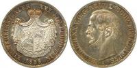 d 1 Thaler Th-Reus-58-1.5-GG-EA Heinrich Fürst von Reuss 1858 vz/st EA beginnende Patina !! Thun 280