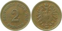 d 2 Pf 00274A~2.5V 2 Pfennig 1874A ss/vz twl. leichter Riffelrand, kommt kaum vor !! J 002