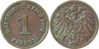 d 1 Pf 010n06F~2.5-P 1 Pfennig 1906F ss/vz Jahreszahl deutl. doppelt J 010