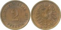 d 2 Pf 00275D~1.5b 2 Pfennig  1875D f.prfr Adlerschild Prägeschwäche J 002