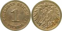 d 1 Pf 01099A~2.0b 1 Pfennig 1899A vz Rückseite schw. geprägt !! J 010