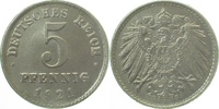 d 5 Pf 29721G~1.1V 5 Pfennig 1921G Rückseite 2x gepr. J 297