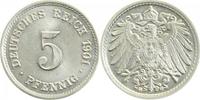 d 1.1 5 Pf 012n01G~1.1 5 Pfennig  1901G prfr/stgl !!! J 012