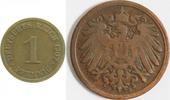 d 1 Pf 010n07J~3.2-P 1 Pfennig 1907J ss- beide Mzz. deutl. doppelt !! J 010