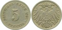 d 3.0 5 Pf 012n01G~3.0 5 Pfennig  1901G ss J 012