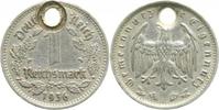 d 1 RM 35436G~3.0b 1 Reichsmark  1936G ss mit größerem Loch J 354