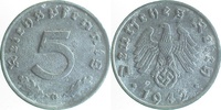 d 2.5 5 Pf 37042G~2.5 5 Pfennig 1942G ss/vz J 370