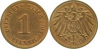 d 1 Pf 010n05E~2.0b 1 Pfennig 1905E vz l. gereinigt J 010