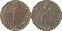 d 1 Pf 36137A~1.2b 1 Pfennig 1937A prfr sch.Patina J 361