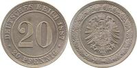 d 00687D~1.0b 20Pfennig 1887D stgl !!! VS:Text 2xgeprägt !! J 006