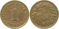 d 1 Pf 01090D~2.0-S 1 Pfennig 1890D vz ca. S315 Stempeldrehung !!! J 010