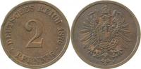 d 2 Pf 00276J~2.5b 2 Pfennig 1876J ss/vz kl. Rf. J 002