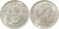 d 1.5 5 RM 36739F~1.5 5 Reichsmark Hindenburg 1939F vz/st J 367