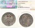 d 17695F~0.1-IN 5 Mark Württ. 1895F Archiv PP minus min.Krätzerchen RRR J 176