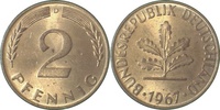 d 1.1 2 Pf 38167D~1.1 2 Pfennig  1967D bfr/stgl J 381