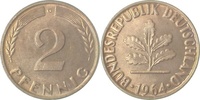 d 1.1 2 Pf 38164G~1.1 2 Pfennig 1964G bfr/stgl J 381