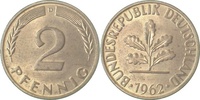 d 1.1 2 Pf 38162D~1.1 2 Pfennig  1962D bfr/stgl J 381