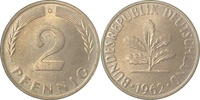 d 2 Pf 38162G~1.1a 2 Pfennig 1962G bf/st Erstabschlag (EA)! !! J 381