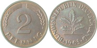  1.0 2 Pf   38163J~1.0 2 Pfennig  1963J stgl J 381 13,00 EUR Differenzbesteuert nach §25a UstG zzgl. Versand