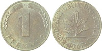d 1 Pf 38067G~1.2b 1 Pfennig 1967G bfr sch.Patina!! J 380