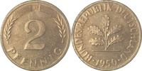 d 2 Pf 38150D~1.2a 2 Pfennig 1950D bfr Erstabschlag (EA)! ! J 381