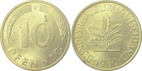 d 38380D~1.1a 10 Pfennig 1980D bfr/st Erstabschlag (EA)! ! J 383