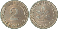  2 Pf   38167G~0.9b 2 Pfennig  1967G st/fein sch.patina J 381 15,00 EUR Differenzbesteuert nach §25a UstG zzgl. Versand