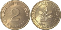 d 2 Pf 38150D~1.1a 2 Pfennig 1950D bfr/stgl Erstabschlag (EA)! !! J 381