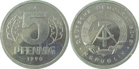 d 5 Pf 150990A~1.0a 5 Pfennig  DDR 1990A spgl. J1509