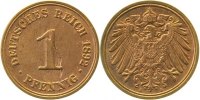 d 2 1 Pf F01092A2.2 1 Pfennig  1892A Schrötlingsfehler Wertzeichen J 010