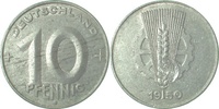 d 150350E~2.0b 10 Pfennig DDR 1950E RS: vz kl. Rollierspur J1503