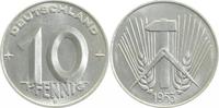 d 150753E~0.9 10 Pfennig DDR 1953E stgl./matt fein !!!! J1507