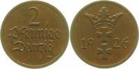d 2 Pf JD0326-~1.5b 2 Pfennig Danzig 1926 f.prfr minimal verbogen JD03