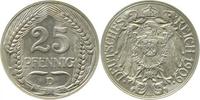     01809D~1.5 25 Pfennig  1909D vz/stgl. J 018 18,00 EUR Differenzbesteuert nach §25a UstG zzgl. Versand